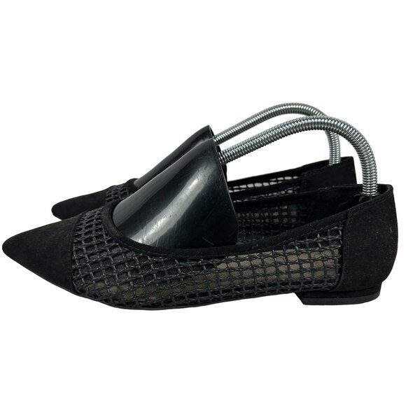 Jessica Simpson Chicvest Women's Mesh & Suede Pointed Toe Flats Black Size 8M - Picture 2 of 9